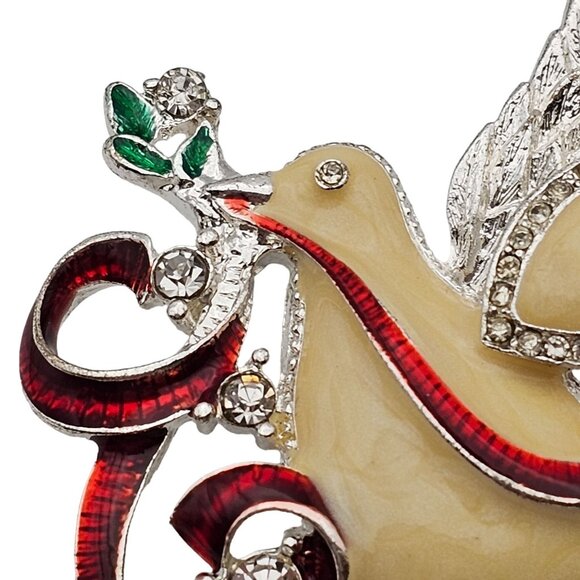 VTG Brooch Set 3PC Christmas Novelty Holiday Angel Dove Wreath Figural Pins - Picture 14 of 16